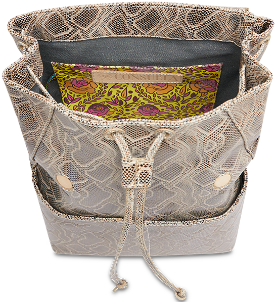 SNAKE SKIN LEATHER BACKPACK BAG CALLED "DIZZY"