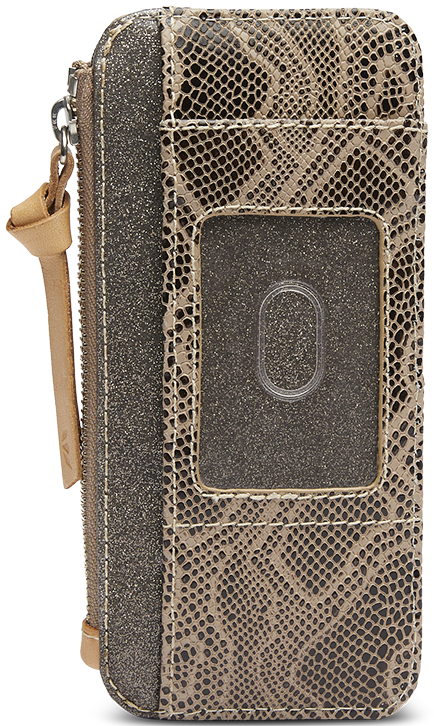 SNAKE SKIN LEATHER CARD ORGANIZER CALLED "DIZZY"