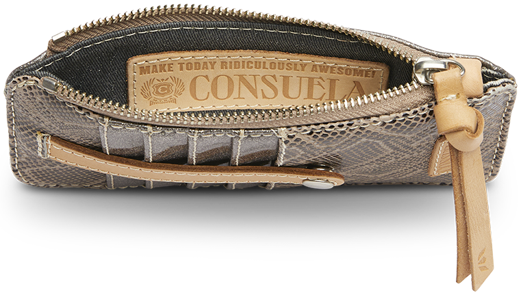 SNAKE SKIN LEATHER CARD ORGANIZER CALLED "DIZZY"