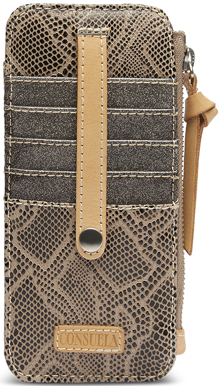 SNAKE SKIN LEATHER CARD ORGANIZER CALLED "DIZZY"