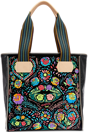 COLORFUL EMBROIDERED TOTE BAG CALLED "RITA CLASSIC TOTE"