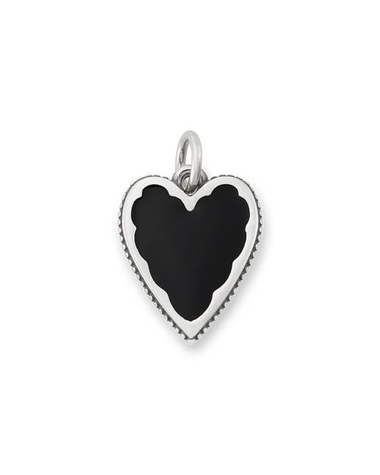 Enamel Black Heart Charm