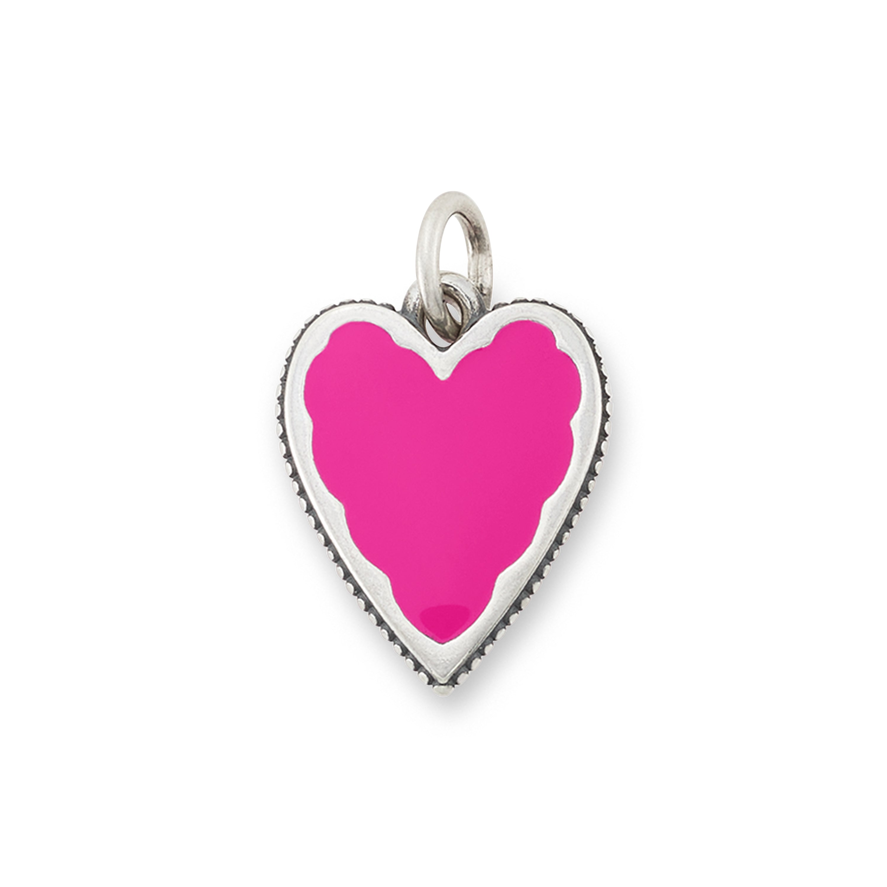 Enamel Dark Pink Heart Charm