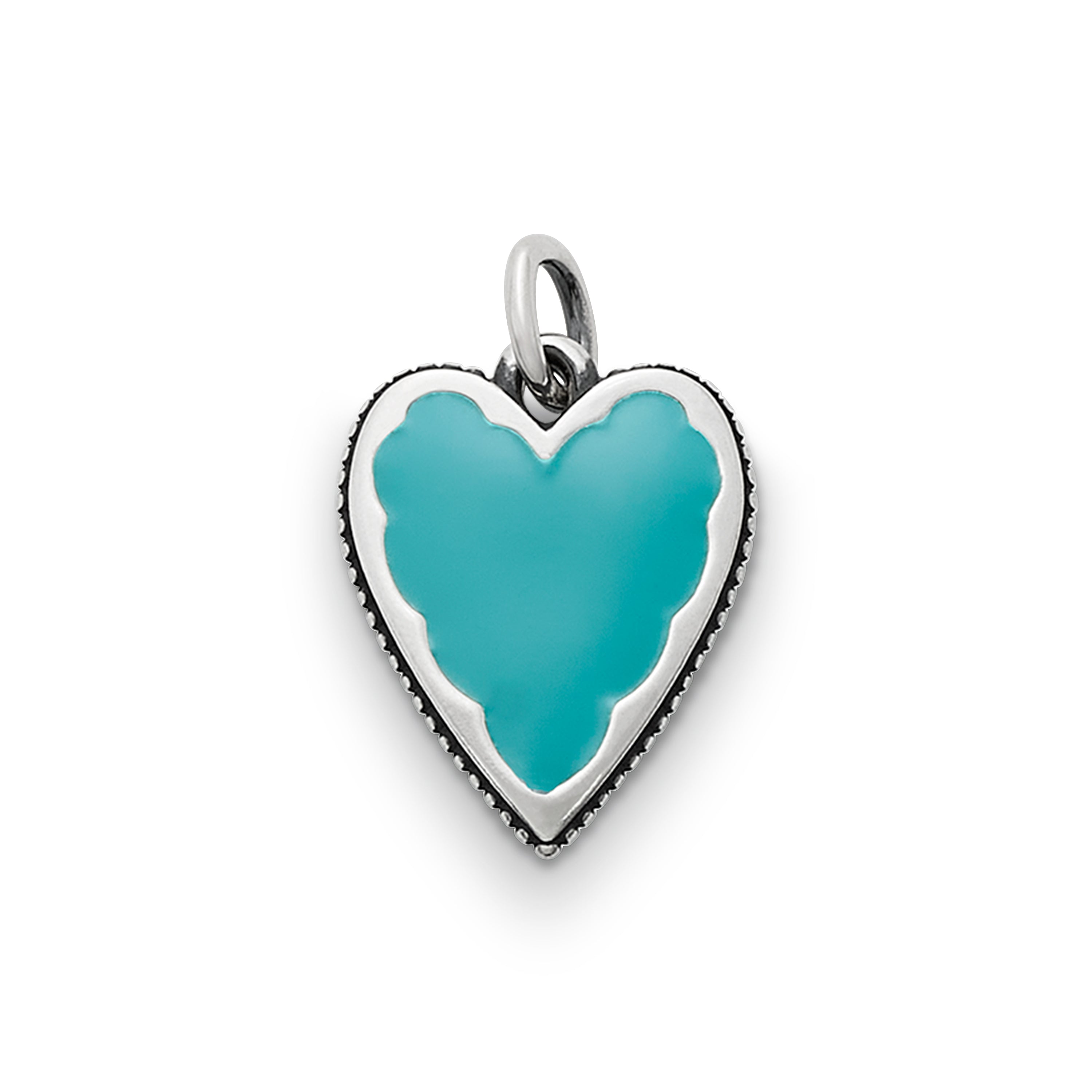 Enamel Teal Heart Charm