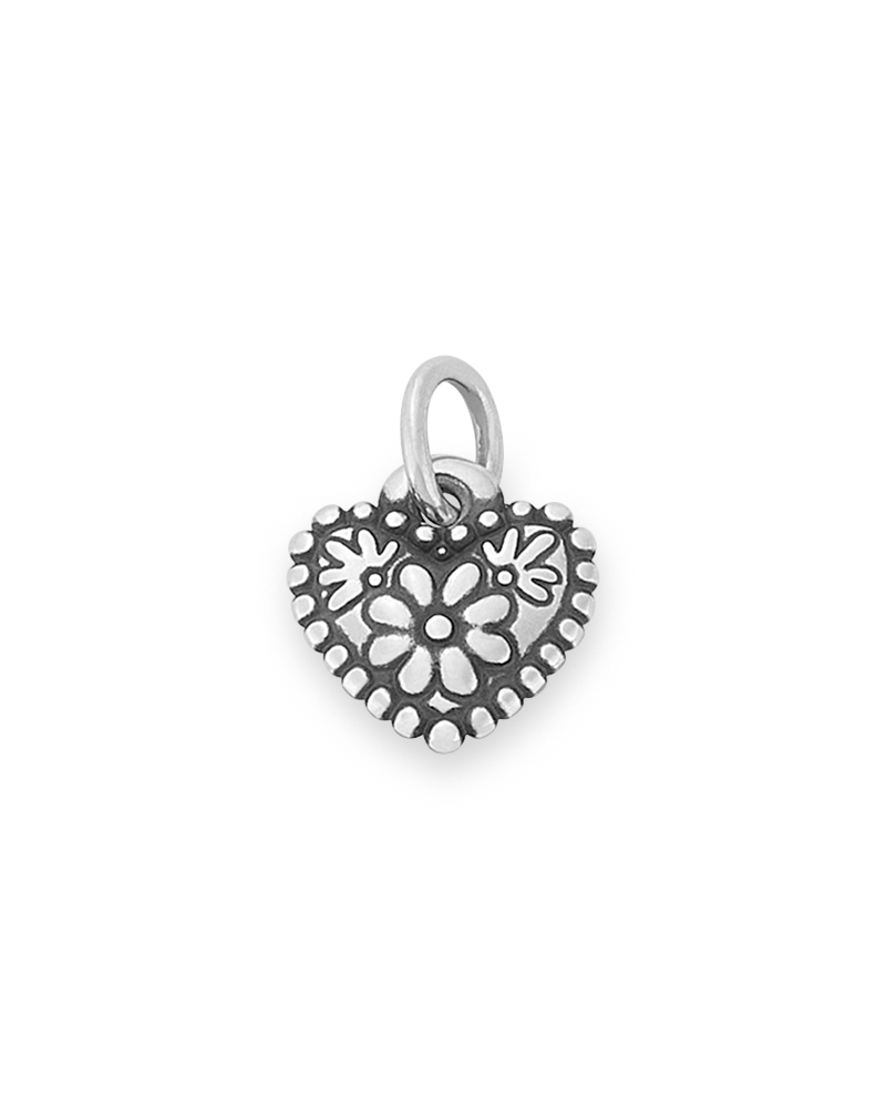 Petite Floral Heart Charm – Consuela