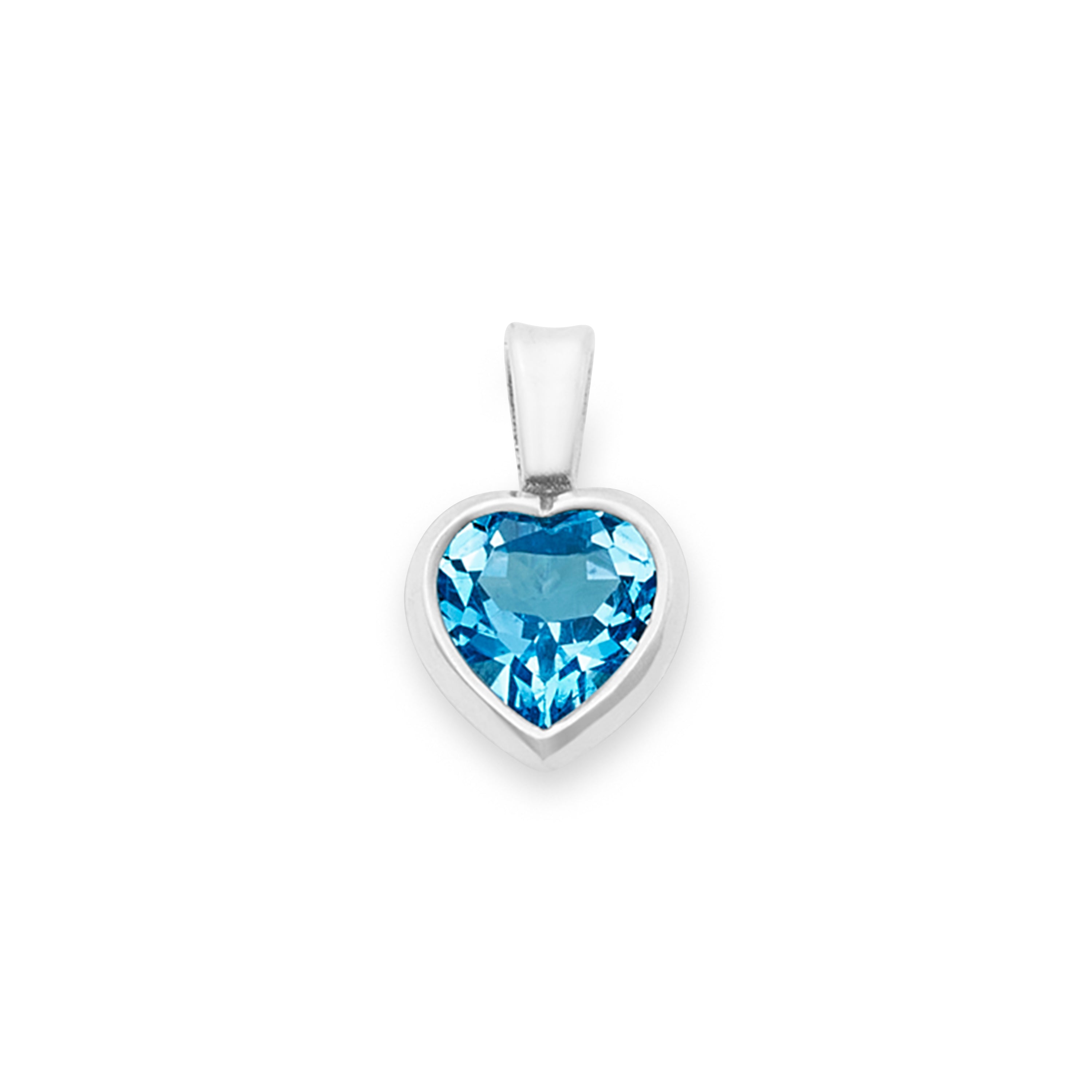 Heart Gemstone Pendant with Blue Topaz