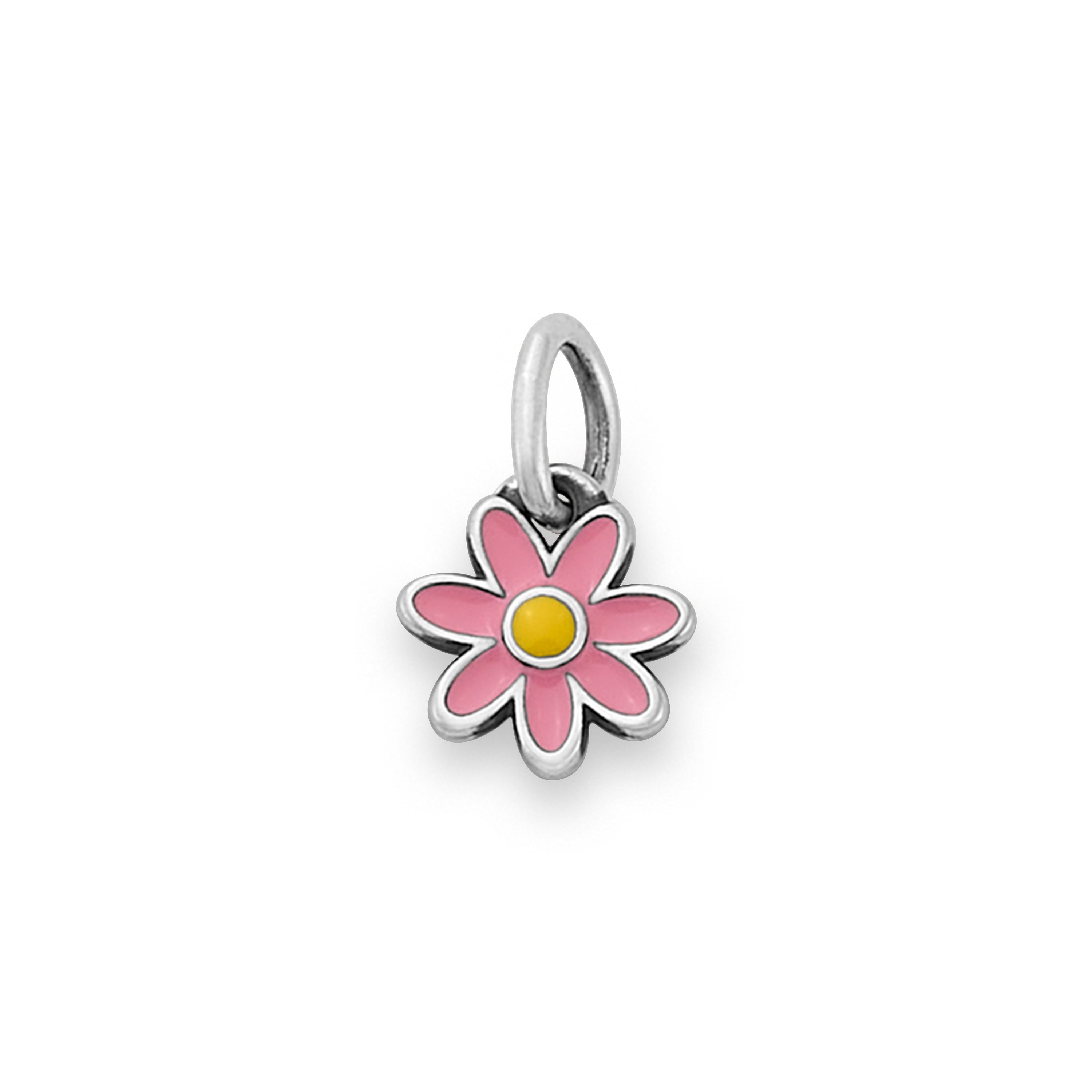Enamel Pink and Yellow Mini Flower Charm