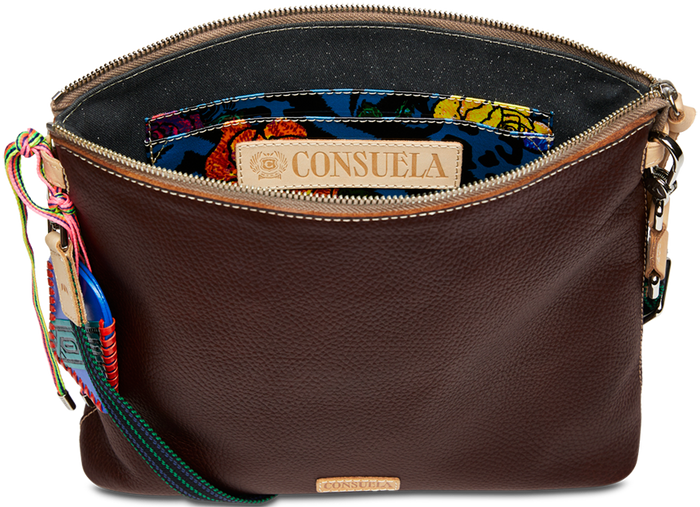 CONSUELA BROWN LEATHER CROSSBODY BAG CALLED "ISABEL DOWNTOWN CROSSBODY"