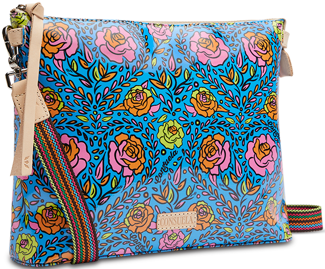 CONSUELA COLORFUL FLORAL PRINT CROSSBODY BAG "MANDY DOWNTOWN CROSSBODY"