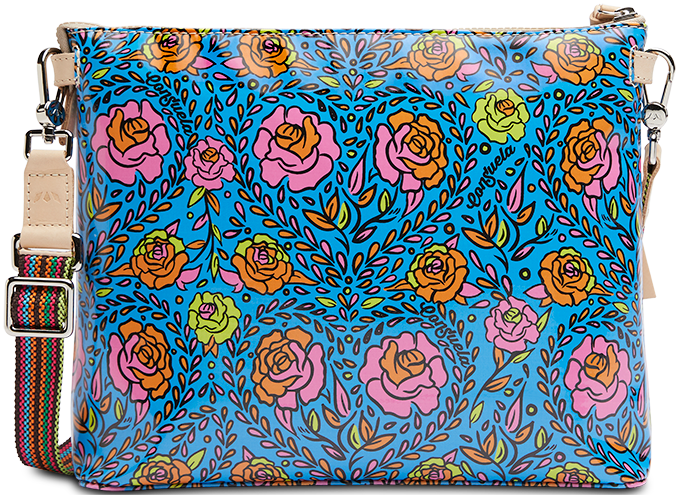 CONSUELA COLORFUL FLORAL PRINT CROSSBODY BAG "MANDY DOWNTOWN CROSSBODY"