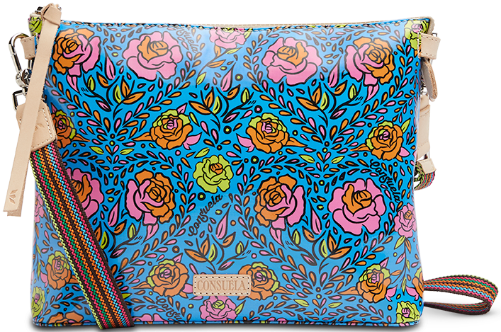 CONSUELA COLORFUL FLORAL PRINT CROSSBODY BAG "MANDY DOWNTOWN CROSSBODY"