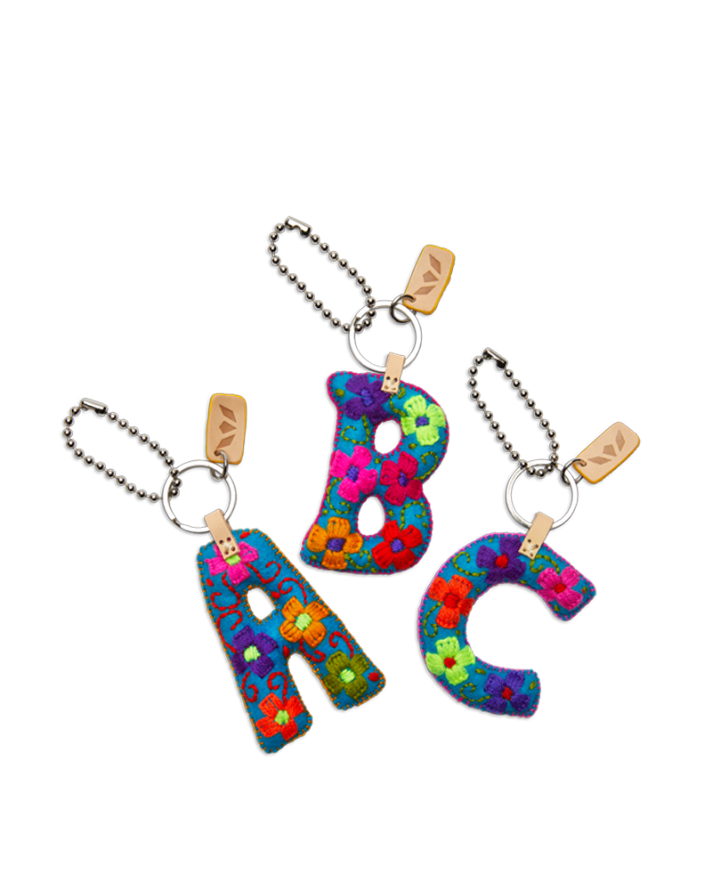 Bag Charm | Turquoise Felt Alphabet | Consuela Bag Charm | Turquoise Felt Alphabet | Consuela