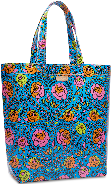 CONSUELA COLORFUL FLORAL PRINT TOTE BAG "MANDY BASIC BAG"