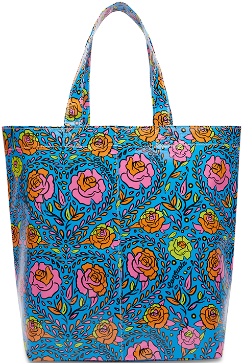CONSUELA COLORFUL FLORAL PRINT TOTE BAG "MANDY BASIC BAG"