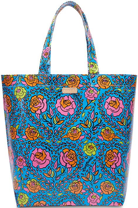 CONSUELA COLORFUL FLORAL PRINT TOTE BAG "MANDY BASIC BAG"