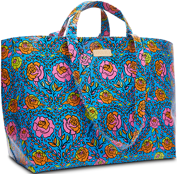 CONSUELA COLORFUL FLORAL PRINT TOTE BAG "MANDY JUMBO BAG"