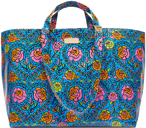CONSUELA COLORFUL FLORAL PRINT TOTE BAG "MANDY JUMBO BAG"