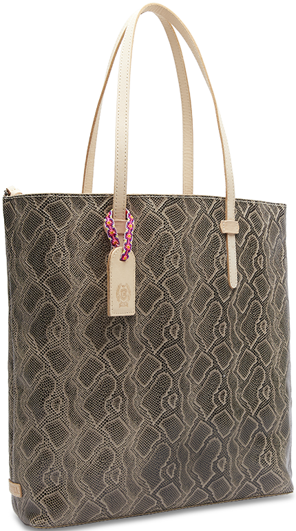 SNAKE SKIN LEATHER MARKET TOTE BAG CALLED "DIZZY"