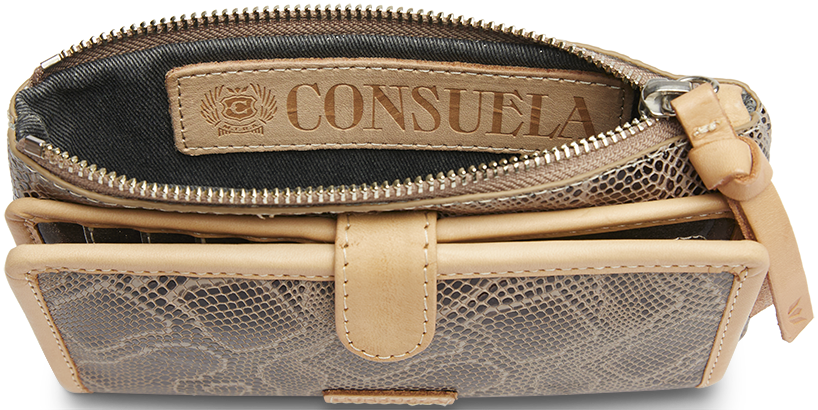 SNAKE SKIN LEATHER SLIM WALLET CALLED "DIZZY"