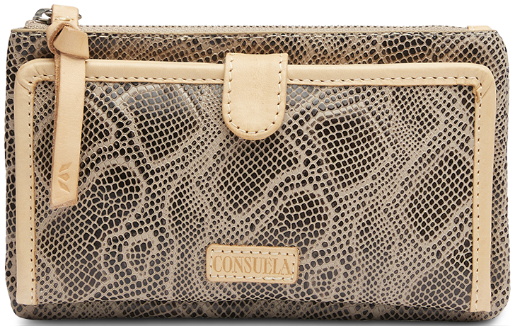 SNAKE SKIN LEATHER SLIM WALLET CALLED "DIZZY"