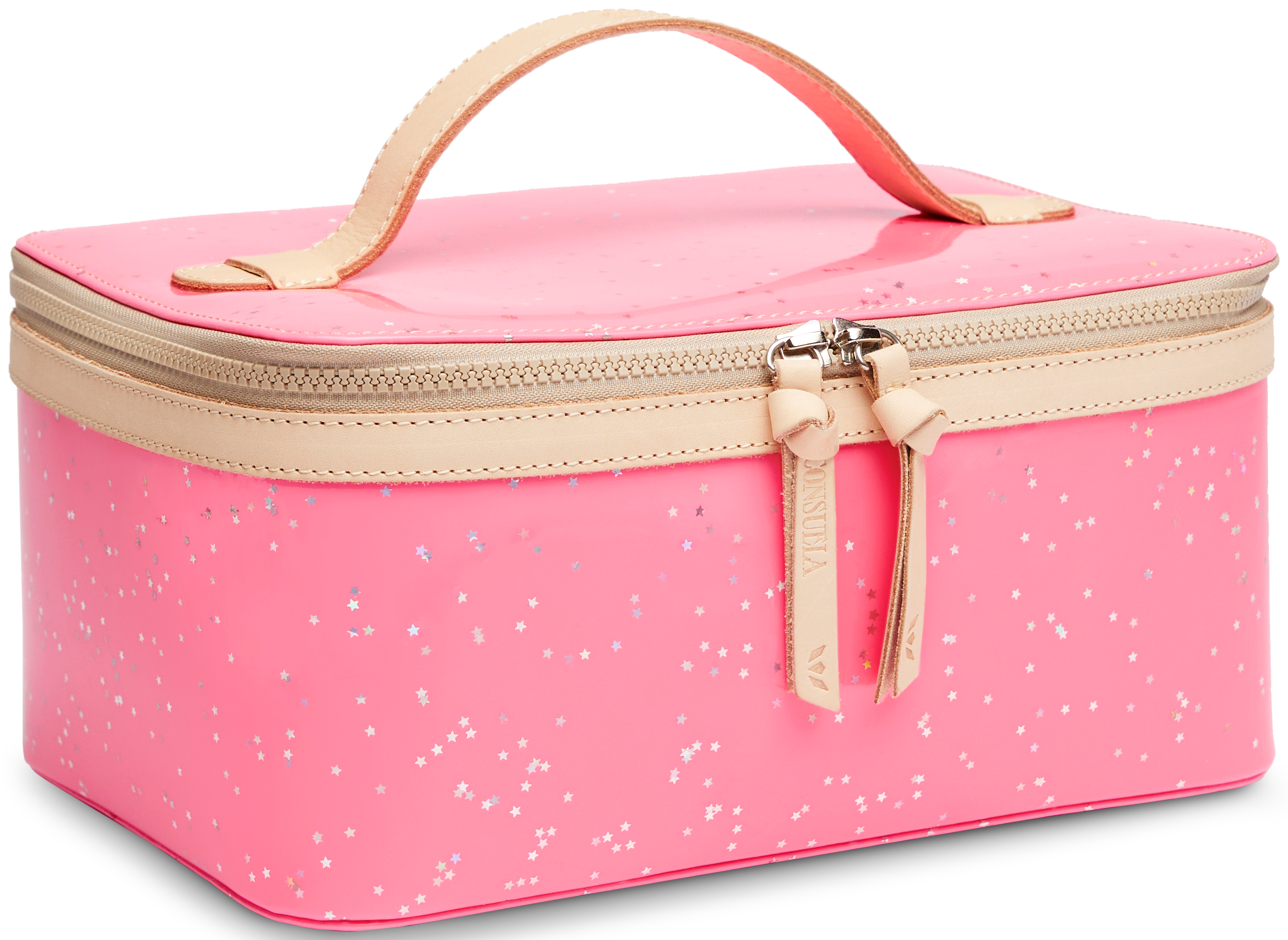 COLORFUL TRAVEL COSMETIC CASE CALLED "SHINE TRAIN CASE"