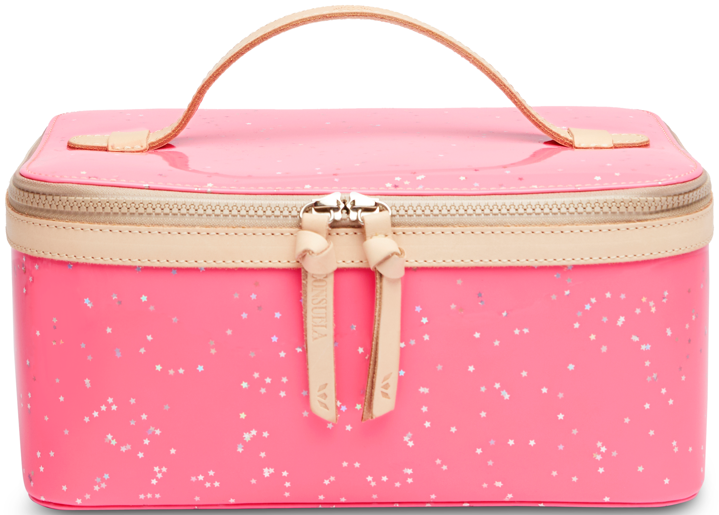COLORFUL TRAVEL COSMETIC CASE CALLED "SHINE TRAIN CASE"