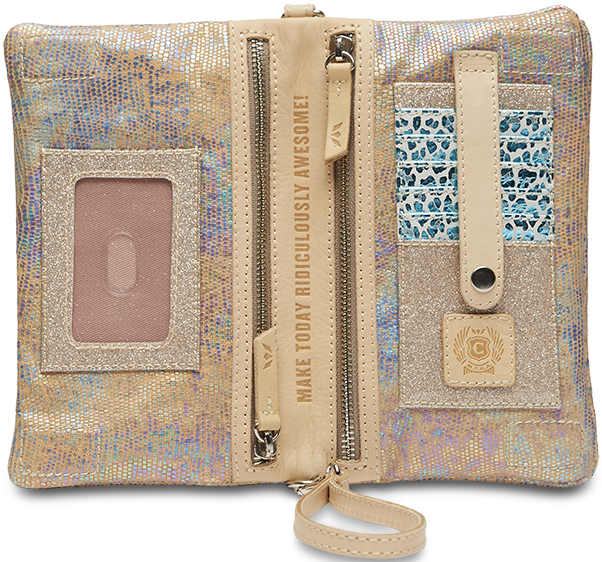 CONSUELA IRIDESCENT LEATHER CROSSBODY BAG CALLED "GLORIA UPTOWN CROSSBODY"