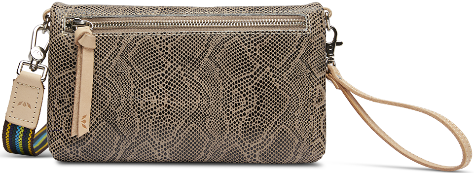 SNAKE SKIN LEATHER CROSSBODY UPTOWN BAG CALLED "DIZZY"