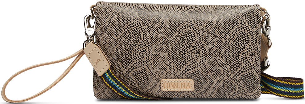 SNAKE SKIN LEATHER CROSSBODY UPTOWN BAG CALLED "DIZZY"