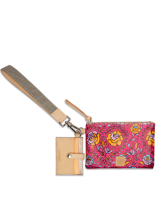 FLORAL AND COLORFUL WRISTLET WALLET CALLED "MOLLY COMBI"