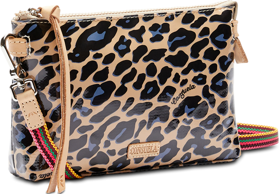 CONSUELA ANIMAL PRINT CROSSBODY BAG CALLED "BLUE JAG MIDTOWN CROSSBODY"