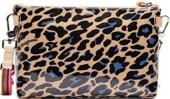 CONSUELA ANIMAL PRINT CROSSBODY BAG CALLED "BLUE JAG MIDTOWN CROSSBODY"
