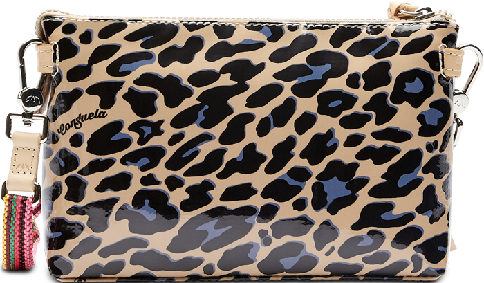 CONSUELA ANIMAL PRINT CROSSBODY BAG CALLED "BLUE JAG MIDTOWN CROSSBODY"