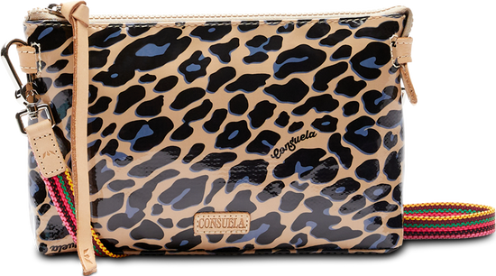 CONSUELA ANIMAL PRINT CROSSBODY BAG CALLED "BLUE JAG MIDTOWN CROSSBODY"