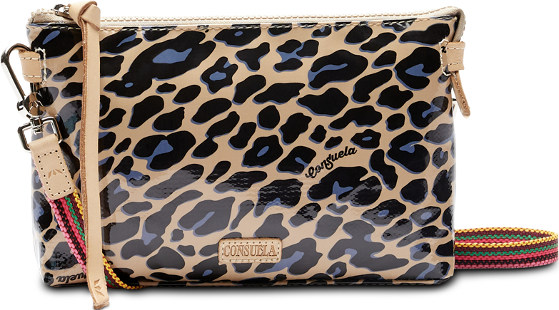 CONSUELA ANIMAL PRINT CROSSBODY BAG CALLED "BLUE JAG MIDTOWN CROSSBODY"