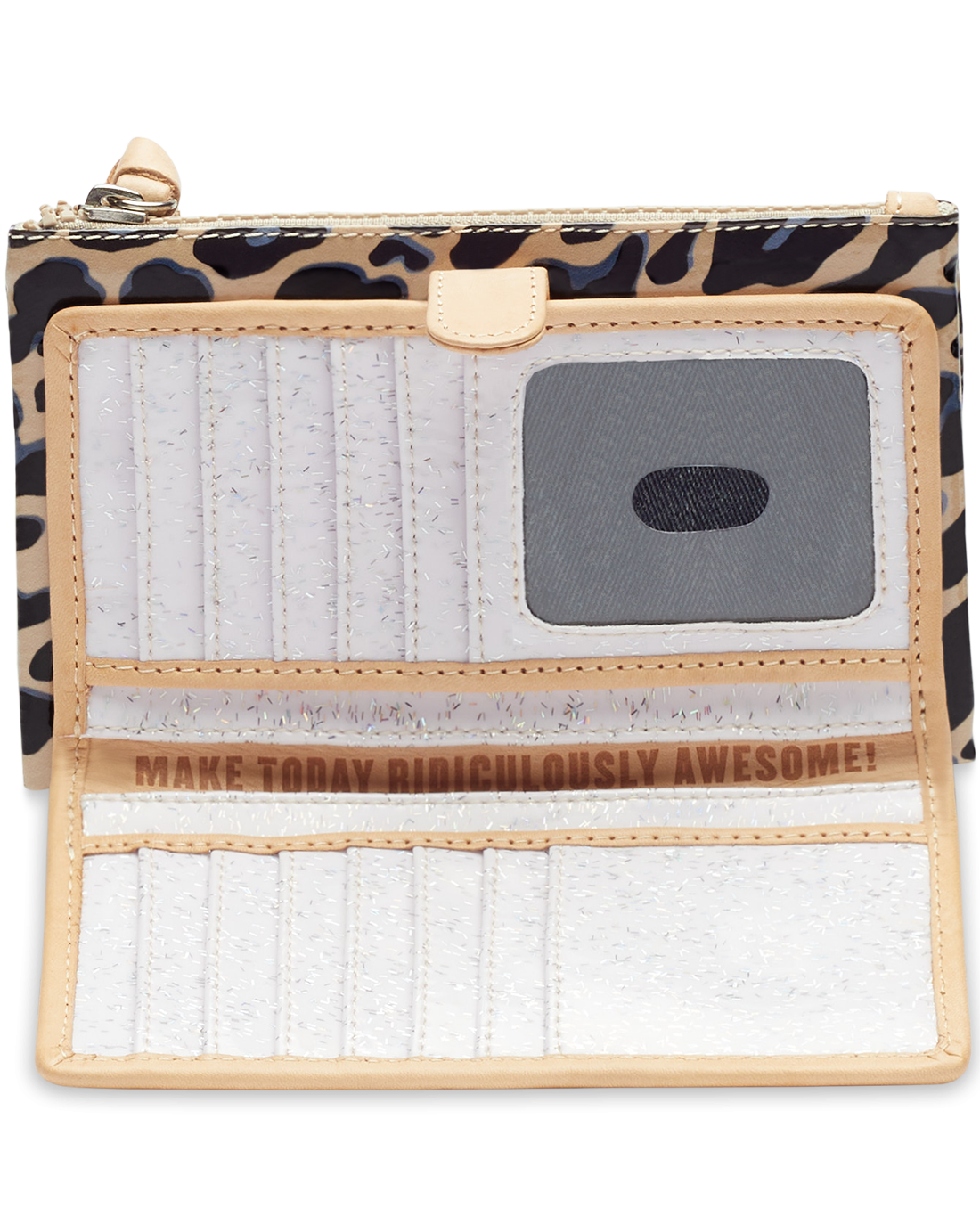 COLORFUL ANIMAL PRINT WALLET CALLED "BLUE JAG SLIM WALLET"