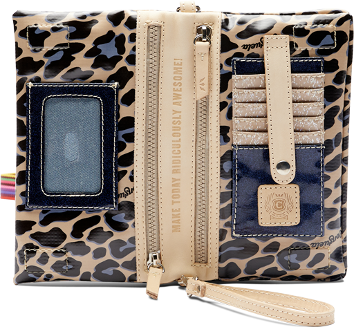 CONSUELA ANIMAL PRINT CROSSBODY BAG CALLED "BLUE JAG UPTOWN CROSSBODY"