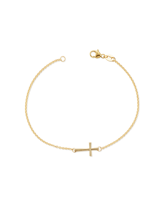 Petite Latin Cross Link Bracelet
