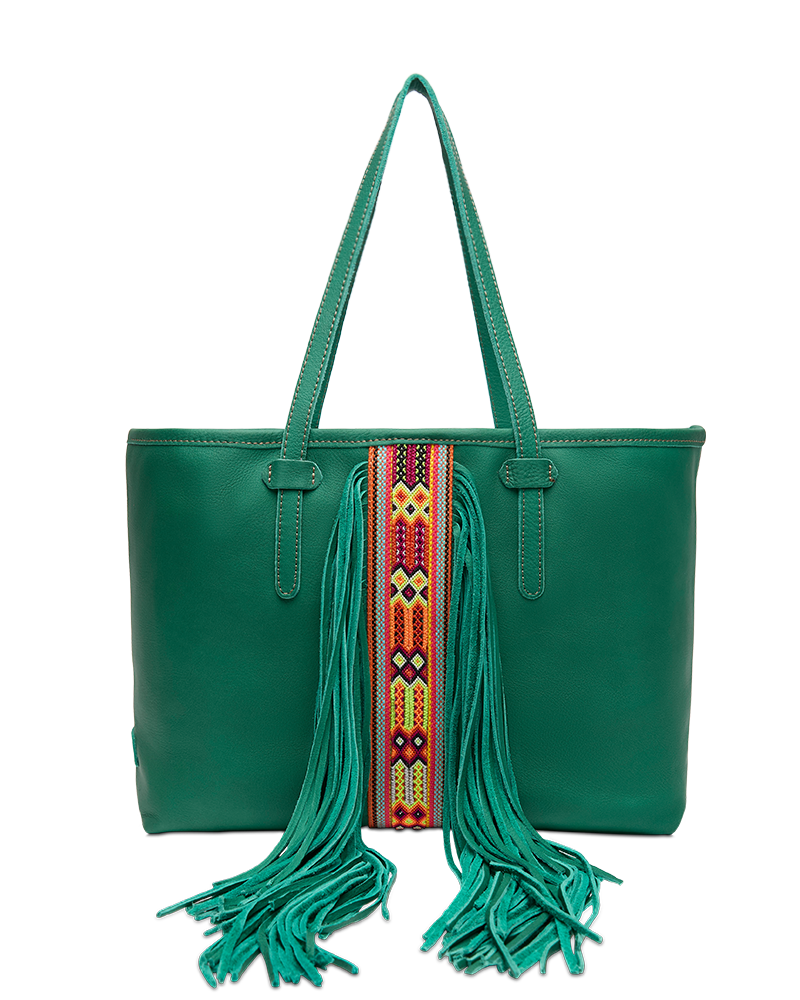 Tote Bag | Teal Breezy Fringe | Consuela