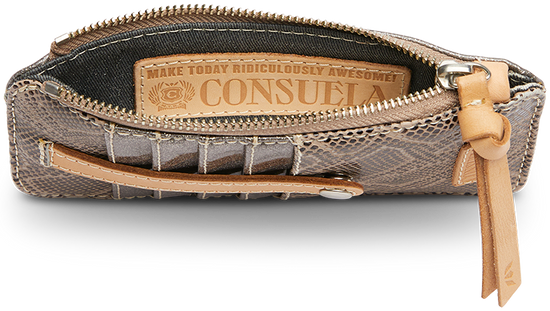 SNAKE SKIN LEATHER CARD ORGANIZER CALLED "DIZZY"