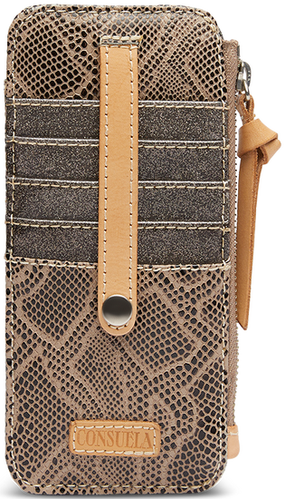 SNAKE SKIN LEATHER CARD ORGANIZER CALLED "DIZZY"