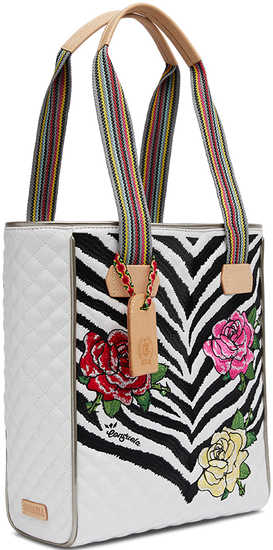 COLORFUL FLORAL ANIMAL PRINTED TOTE BAG CALLED "MICHELLE CHICA TOTE"
