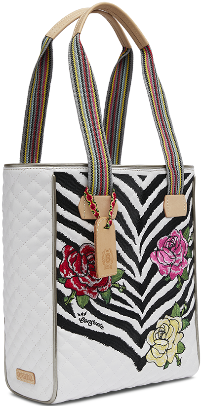COLORFUL FLORAL ANIMAL PRINTED TOTE BAG CALLED "MICHELLE CHICA TOTE"
