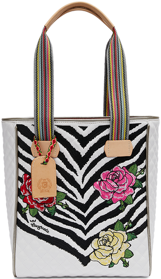 COLORFUL FLORAL ANIMAL PRINTED TOTE BAG CALLED "MICHELLE CHICA TOTE"