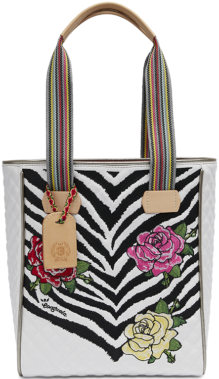 COLORFUL FLORAL ANIMAL PRINTED TOTE BAG CALLED "MICHELLE CHICA TOTE"