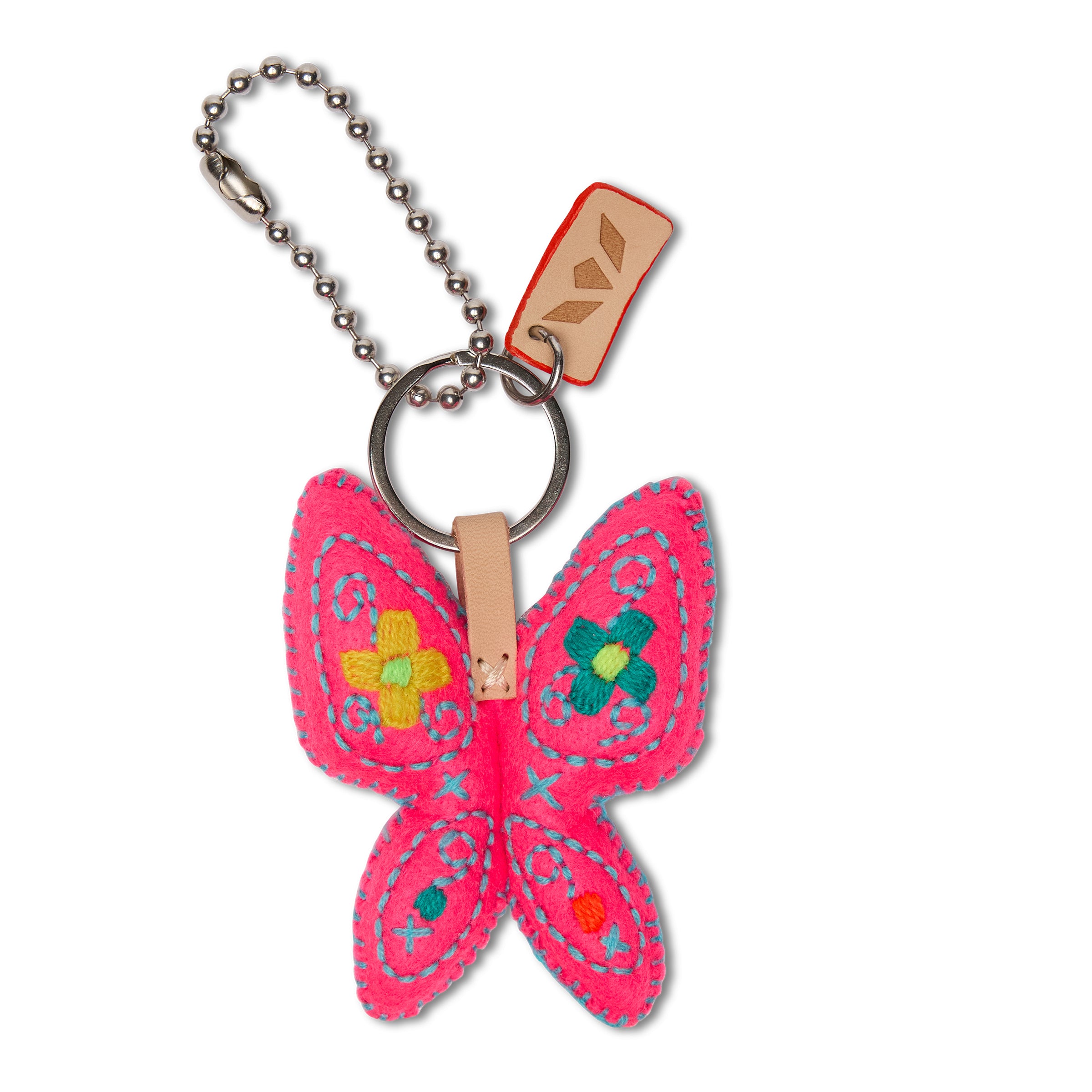 Pink Felt Mariposa Charm