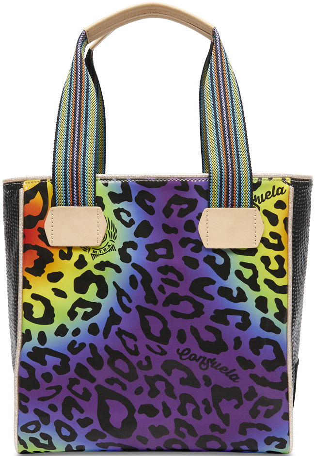 CONSUELA- Classic Tote - Blue/Green Leopard – The Pink Leopard