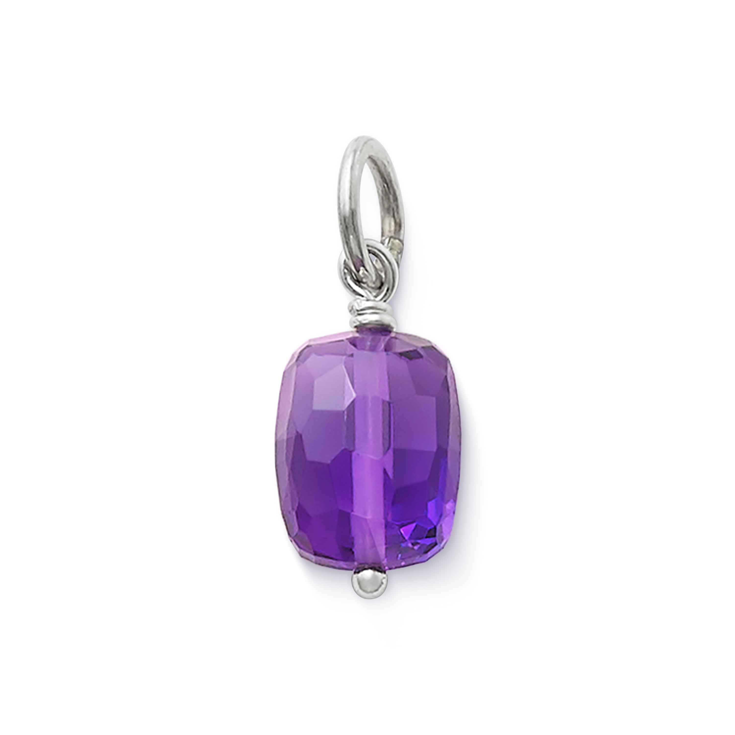 Faceted Lab-Created Amethyst Gemstone Bead Pendant