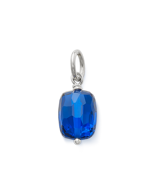 Faceted Lab-Created Blue Spinel Gemstone Bead Pendant