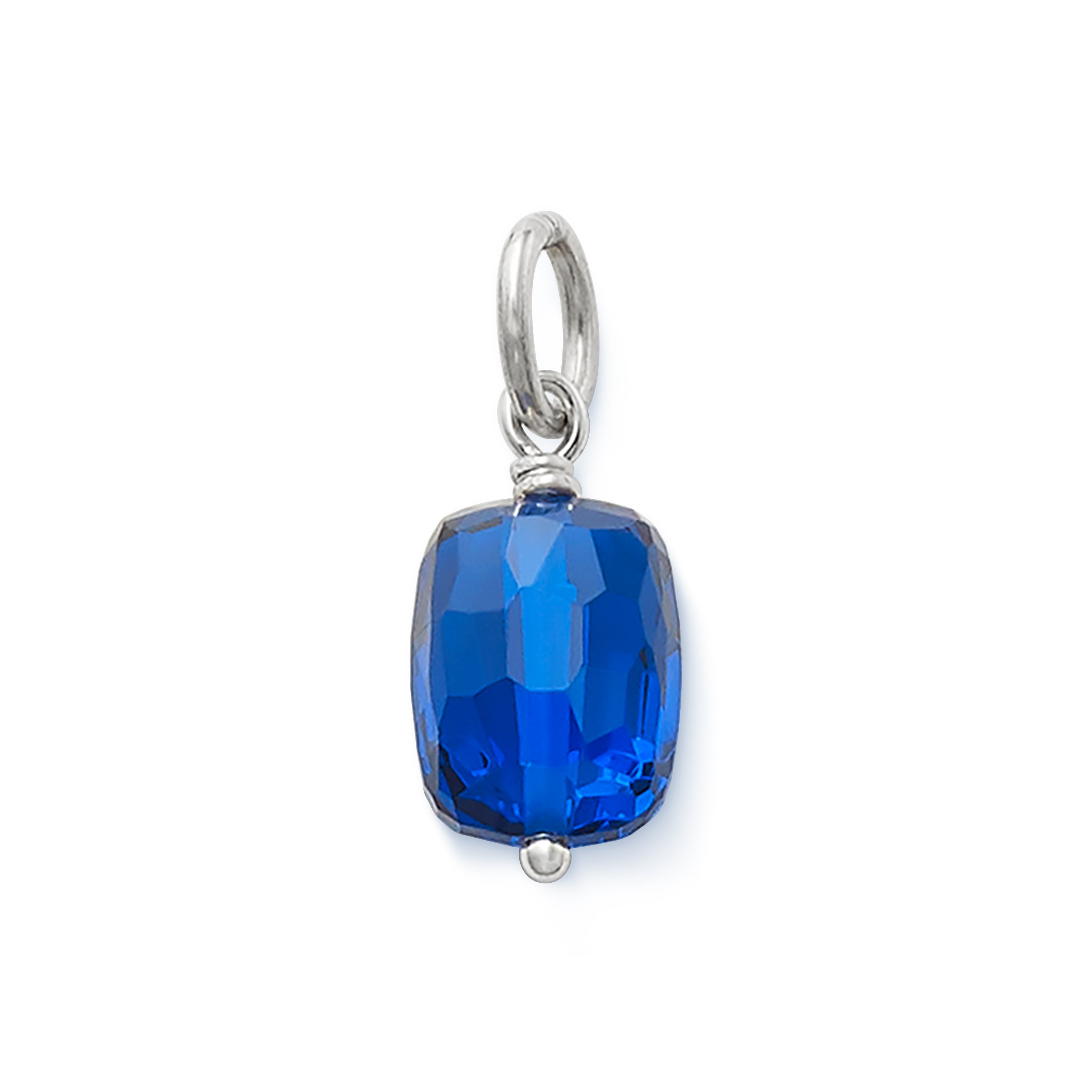 Faceted Lab-Created Blue Spinel Gemstone Bead Pendant